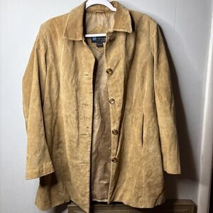 RELATIVITY WOMENS MEDIUM TAN CAMEL JACKET‎ COAT LEATHER